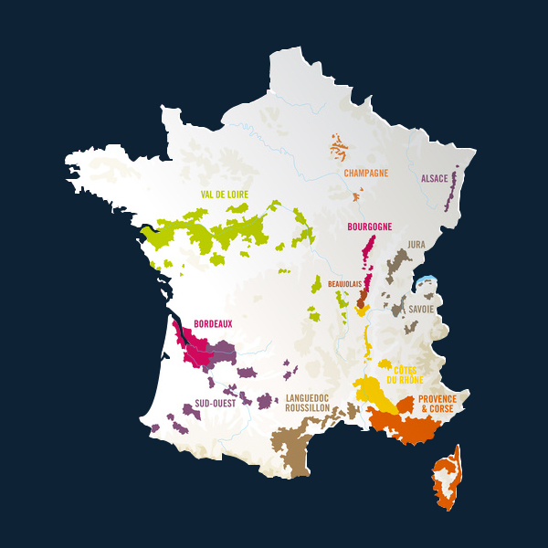 Map French wines